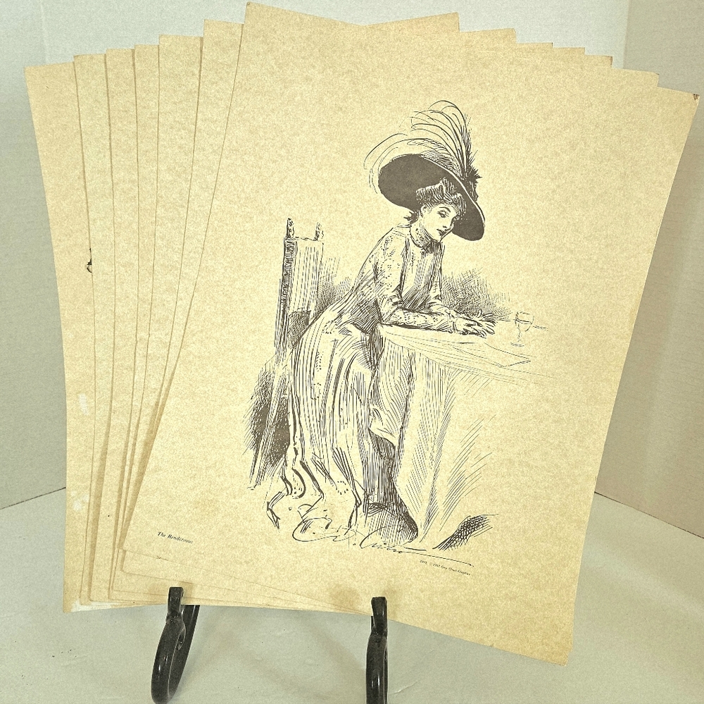 Gibson Girls Grey Cloud Graphics Vintage Prints Circa 1909